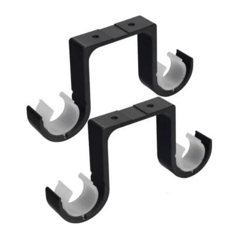 2 supports mur/ plafond pour tringle 28–33 mm - Alliage antirouille, double fixation, robuste et design (1/5)