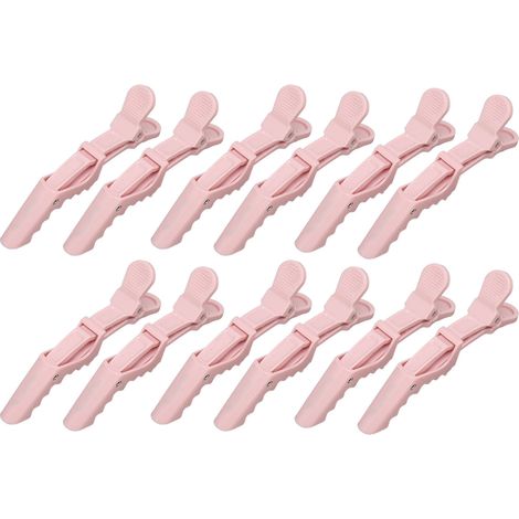 12 Pinces à Cheveux Roses Ressort Repliable Portable Électroplaqué ABS Clips de Coiffure pour Salon Maison (1/5)