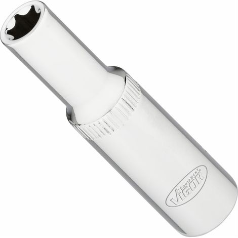 VIGOR T Steckschlüsseleinsatz, lang, V7014-10, 3/8 Zoll (10 mm) Vierkant, E Profil, SW E10 (1/2)