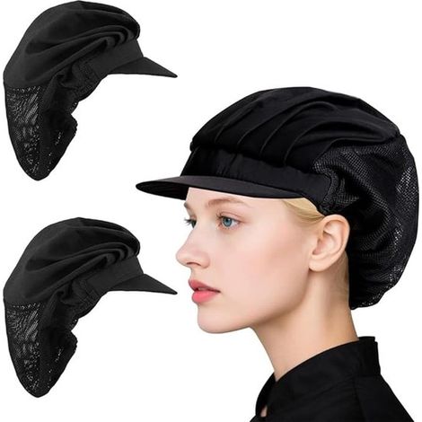 Set di 4 graziosi cappelli da chef con stampa di dolci e fiocchi – Cappelli da lavoro traspiranti in stile bandana per cucina e catering (1/5)