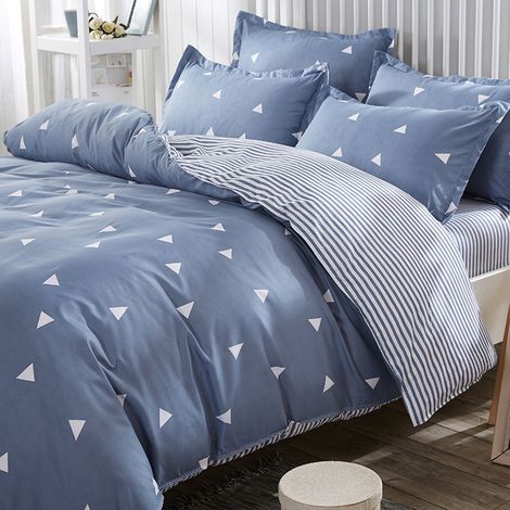 Copripiumino, copripiumino, biancheria da letto Set Blu Bianco