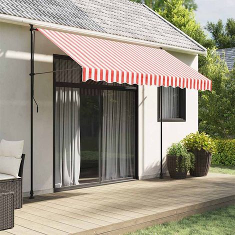 vidaXL Markisenbespannung Rot und Weiß Gestreift 3x2,5 m