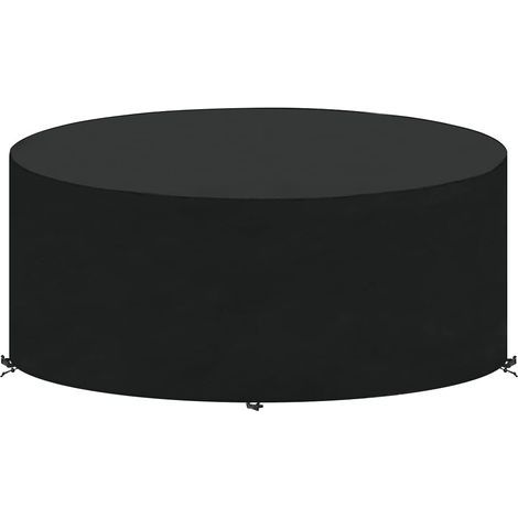 Housse Table Jardin Ronde Housse Salon de Jardin Exterieur Bache Table de Jardin Imperméable Housse de Protection pour Meubles de Jardin Ronde, 204x60cm (1/4)