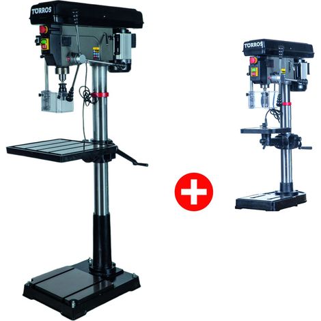 Pack Pro Perceuse à colonne ø32mm CM4 400 V + Perceuse d'établi ø20mm CM2 230 V Torros DF34T DT20M PMP