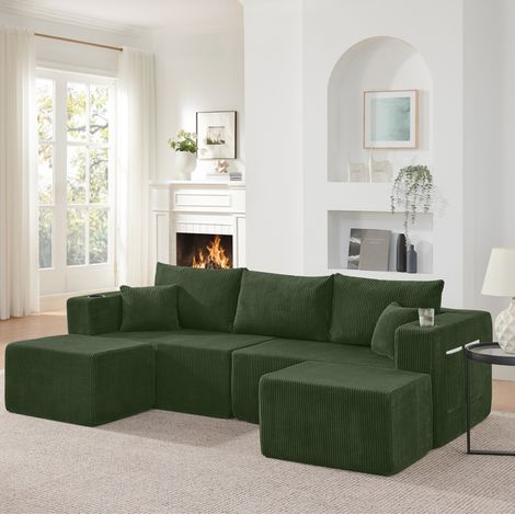 Sofá esquinero modular 3 plazas con otomanas OKMYHOME (1/5)