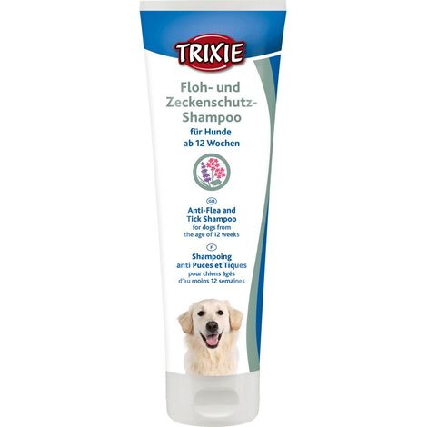 Champú antipulgas y ant garrapatas TRIXIE con manteca de karité 250 ml para perro (a partir de 12 semanas) (1/2)