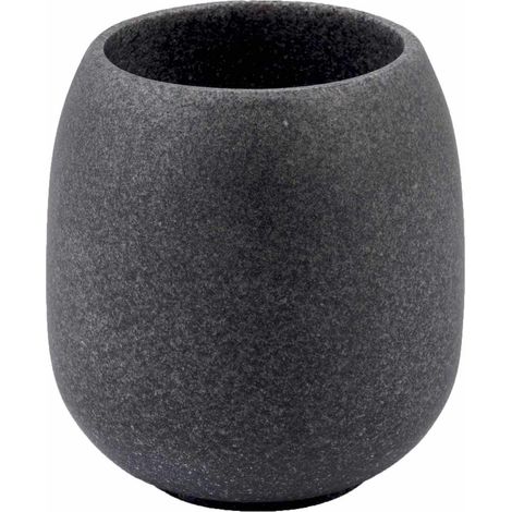 Portacepillos de encimera gris de poliresina accesorios para baño mod. Afra (1/2)