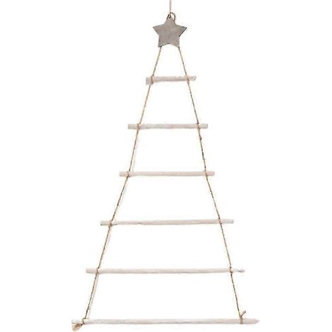 Weihnachtsbaum-Wandbehang oder weihnachtliches Naturholz-White