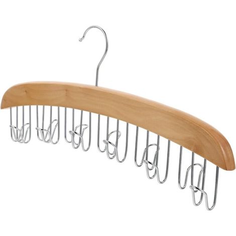 1 cintre multifonctionnel en bois pour vêtements, ceintures, cintres, organisateur de vêtements, crochet, porte-cravate, cintre en acier inoxydable pour faire pivoter sans laisser de traces (1/5)