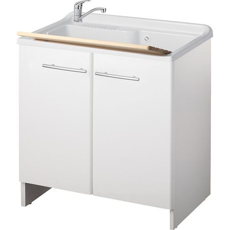 Lavatoio 60x50 cm bianco con cestello - Serie Magica