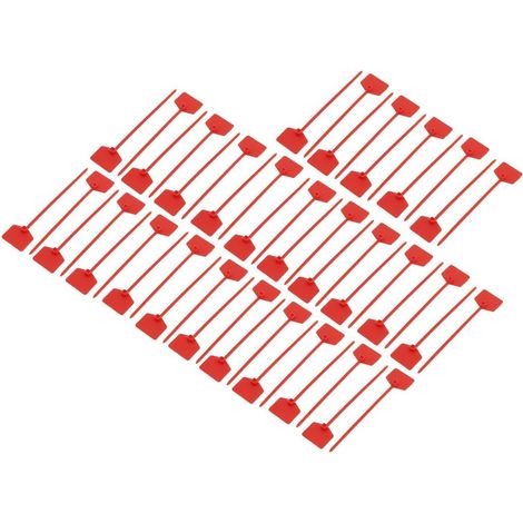 50 bridas de nailon autoblocantes de 3×120 mm, etiqueta roja para cables, conectores de cable marcadores.
