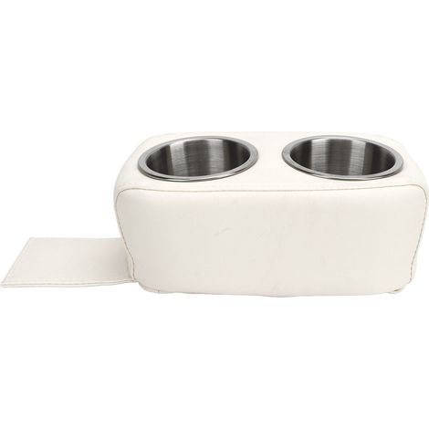 Porte-gobelet double en acier inoxydable pour ponton, porte-bouteille portable pour camping-car, yacht, bateau, voiture, blanc (1/5)