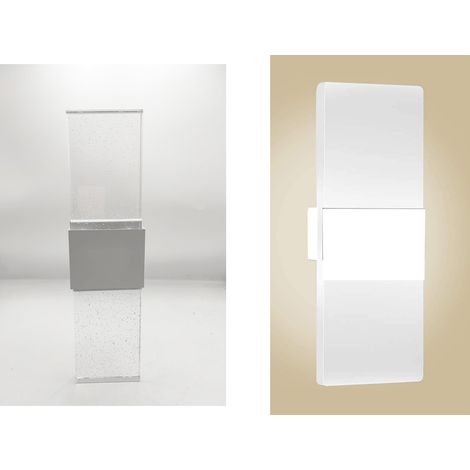 Applique LED Lampada Parete 12w Vetro Trasparente Luce Naturale Satinato Bolle (1/5)