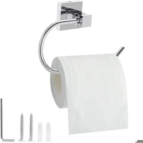 Bardusch - Toilette en Acier Inoxydable Support Derouleur Papier Toilette Murale Perçage avec Vis Fixes pour Salle de (1/4)