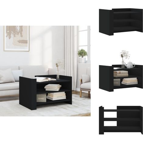 Table basse noir 80x50x50 cm bois d'ingénierie - Table Basse - Meuble Salon - Table D'appoint - Table Design - Table Noire (1/5)