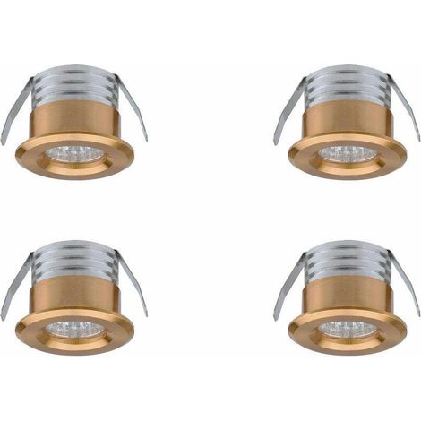 CHOYCLIT Lot de 4 mini spots LED encastrables, 3 W, blanc chaud or (1/3)