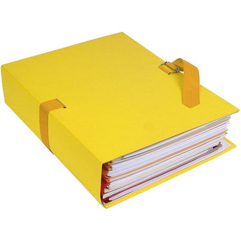 Chemise Dos Extensible - EXACOMPTA - Jaune - Format A4 - Capacité 1000 Feuillets (1/5)