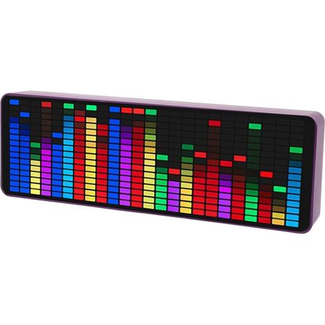 Pantalla LED de 384 canales con 1624 segmentos para mostrar el espectro musical, control de brillo rítmico, sensor de voz, analizador de grabación con reloj, 20 rangos dinámicos, 7 colores. (1/5)