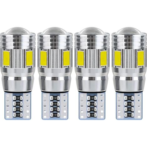 T10 W5W LED car ceiling light bulb, LED interior car night light. Suitable for license plate lights, side lights, position lights and ceiling lights (4 pieces). (1/5)
