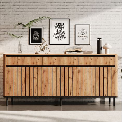 MEUBLIV Vitrina con LED 80 x 35 x 120 cm blanco mate, vidrio templado y puerta abatible (1/5)