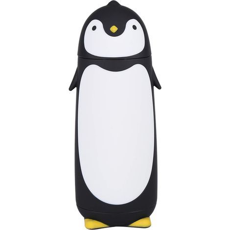 Botella de agua infantil de 300 ml con diseño de pingüino, taza de viaje con dibujos animados, jarra reciclable, ideal para deportes. (1/5)