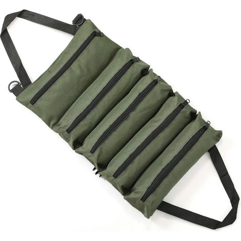 Sac à outils vert, 4728cm, 1 pièce, sac à outils de réparation de véhicules enroulable, sac de rangement portable pour outils de quincaillerie. (1/5)