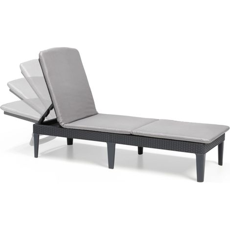 Lettino Sdraio Prendisole Keter Jaipur con Cuscino Grafite - K238416 (1/10)
