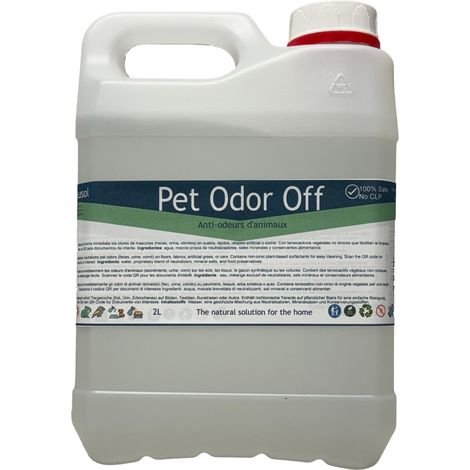 Neusol Pet Odor Off – Neutralizador natural  Elimina olor de mascotas: orina, vómitos, heces,.. Suelos, paredes, textiles, césped..  Fórmula segura sin CLP ni fragancias 2L