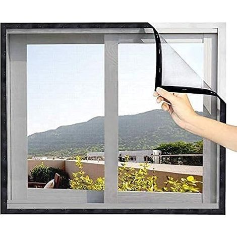 2 Pack Mosquito Net DIY Cut Out No Drilling Velcro Strip 130cm x 150cm 2 Black Velcro Strips (1/5)