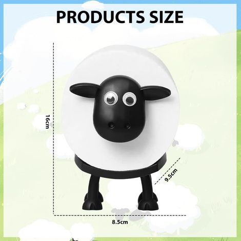 4 Porte-Papier Toilette Mouton, Support Sur Pied 3D, PVC Noir, Décoration Salle De Bain