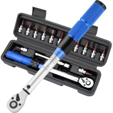 15-teiliges Drehmomentschlüssel-Set für Fahrräder – 1/4-Zoll-Präzisionswerkzeug mit Ratschen und Verlängerung – 360°-Drehung für Motorräder (1/5)