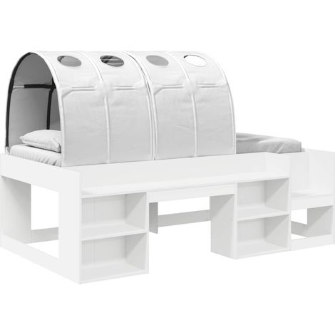 Maison Exclusive - Letto con Tunnel con lo scaffale 3 pcs Bianco Legno multistrato
