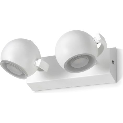 Aplique baño tilt MOON LED COB 2x5W 450lm CRI80 3000K 90º Blanco (1/3)