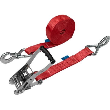 Jeu de sangles à cliquet solide - 5 tonnes - 8 mètres avec mousqueton — pour usage quotidien et cadeau ideal (1/4)