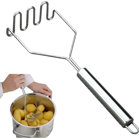 1 Presse-purée,Acier inoxydable,Poignée ergonomique,Outil cuisine,Légumes fruits (1/5)