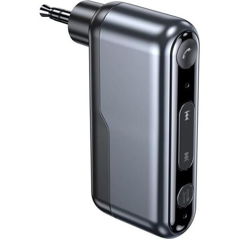 Adaptateur Bluetooth Voiture avec Prise AUX 3.5mm - Convertisseur Audio sans Fil Gris Argenté pour Autoradio (1/5)