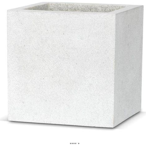 Bac en pures Fibres Mora Ext. Cube L 20 x 20 x H20 cm Gris Clair - dimhaut: H 20 cm - couleur: Gris ciment