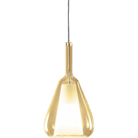 Ofelia S/11 Mini Suspension En Verre Borosilicate Ambré Transparent Avec Douille E27, Câble De 3 Mètres - Gea Luce (1/3)