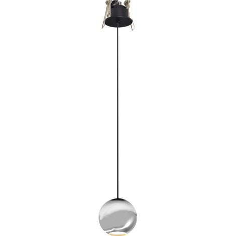 Lampada a Sospensione Sferica Bora 8,5W 36º 3000K Argento - Faretto LED da Soffitto ad Alta Resa Cromatica CRI93 - Beneito & Faure
