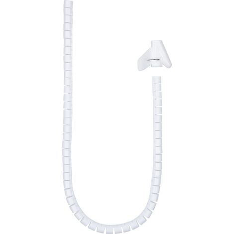 BeMatik - Organisateur de câbles. Gaine blanche avec clip 22-27 mm longueur 2 m (1/4)