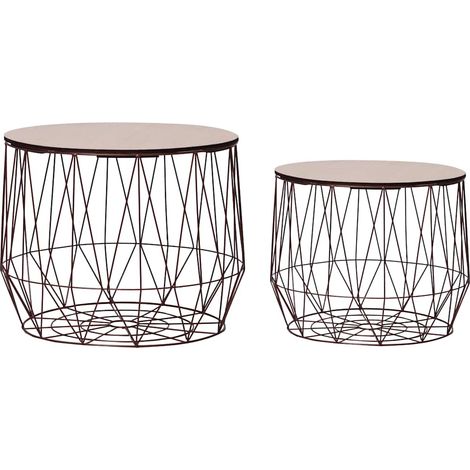 vidaXL Tables basses 2 pcs cuivre (1/5)
