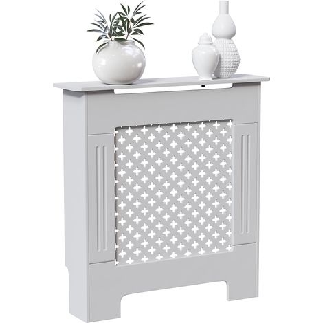 Oxford Radiator Cover MDF Modern Cabinet Grill, White, Small