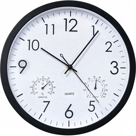 Moderne minimalistische Holzwanduhr (Weiß, 30 cm)