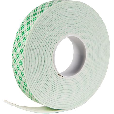 Ruban mousse polyuréthane double face, à coller, coller et poser, blanc, 1,5 cm x 2 m, 1 rouleau (1/5)