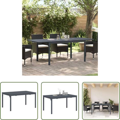 vidaXL Table extérieure anthracite - Table à dîner d'extérieur 2 pcs Anthracite 210 x 90 x 73 cm (1/5)