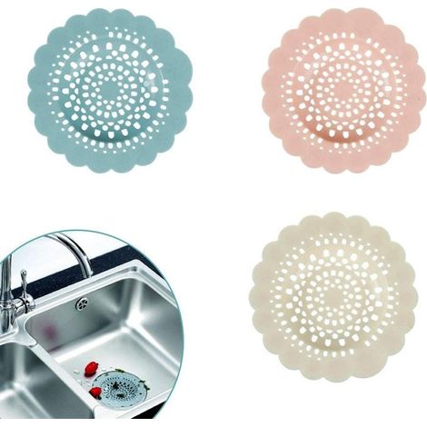 3 Stück blütenförmige Silikon-Abflussstopfen zur Enthaarung Badewanne (1/5)