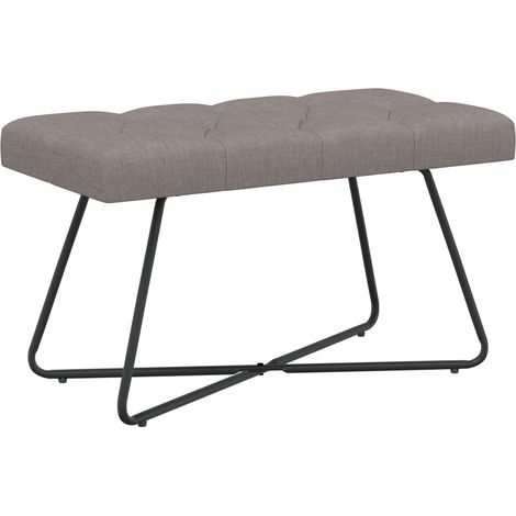 Bank mit Knopfheftung Taupe 80 x 40 x 46 cm Stoff vidaXL (1/5)