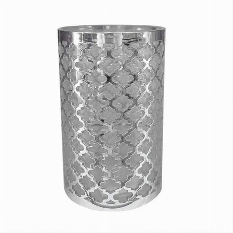 Cleafe - Bicchiere Porta Spazzolini Accessorio Bagno Argento Stile Barocco Arredo 59107 - (1/3)