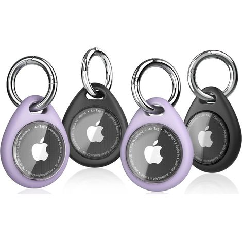 Étui pour Tracker Apple AirTag Lot de 4 Antichoc, Coque TPU Transparente Signal Stable pour Clés & Chien (1/5)