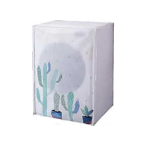 Housse de sèche-linge SZTXJ, housse imperméable pour machine à laver, housse anti-poussière en PEVA pour machine à laver de 6 à 8 kg (60 x 56 x 83 cm, motif cactus). (1/5)